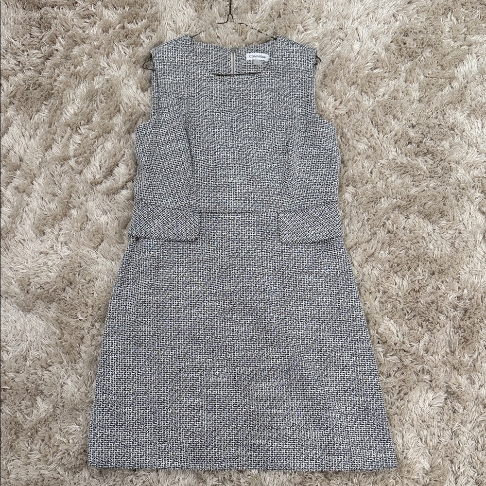 Calvin Klein Gray Textured Mini Dress
